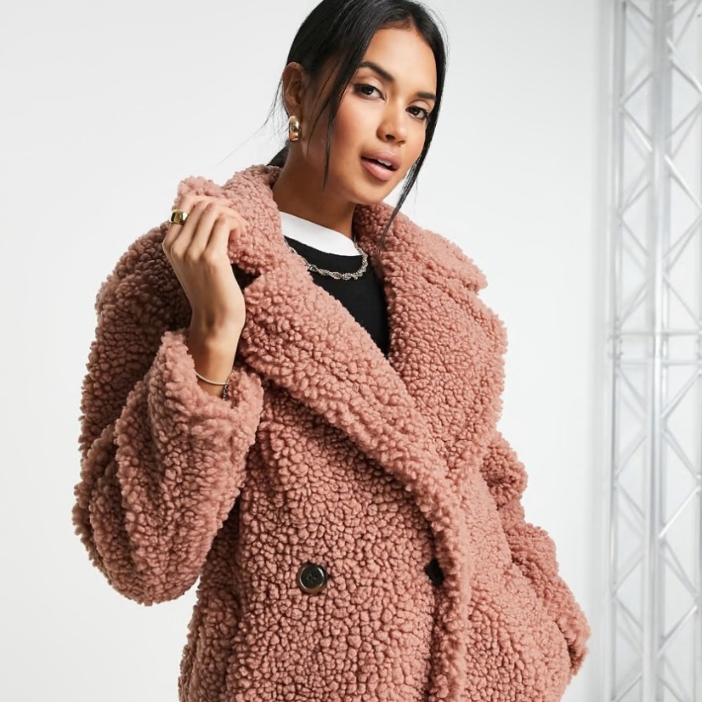 UGG Gertrude long teddy coat in firewood color**NWT**